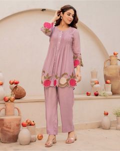 Embroidered floral Co-ord set