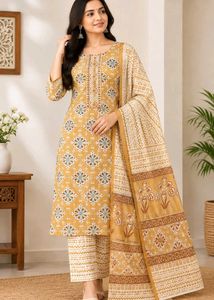 Printed cotton dress material