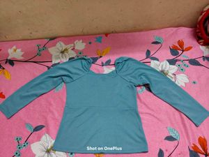 Dream Beauty Fashion Puff Sleeves Fitted Top