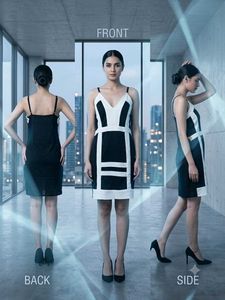 Chic Black and White Midi Dress(XXL)