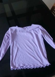 Lavender Lettuce Hem Long Sleeve Top