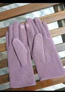 🧤Lilac Cozy Embroidered Winter Gloves