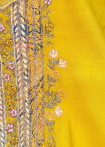Vibrant Yellow Kurta Set with Printed Dupatta