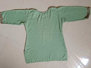 Green Embroidered Short Kurti