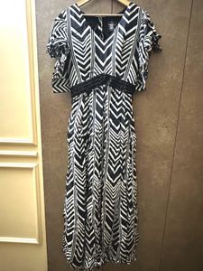 Chic Designer Black & White Patterned Jumpsuit