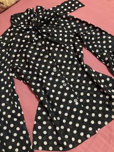 Chic Polka Dot Bow Blouse