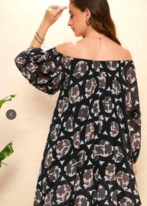 Chic Off-Shoulder Printed Dress