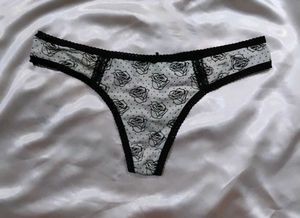Cute Rose Print Thong Panty