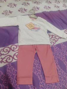 Girls' Cute Car Print Sweatshirt & Pants Set