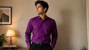 purple shirt with premium look
