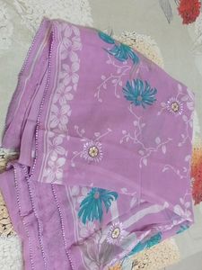 Flower Printed Orgenza 😍 Colour Saree