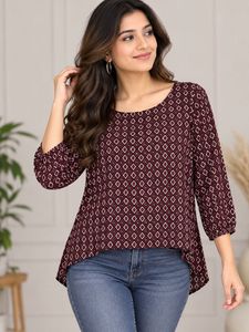 Stylish Geometric Print Top