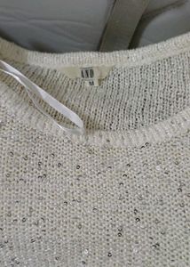 AND  off white Sequin Embellished sweater top