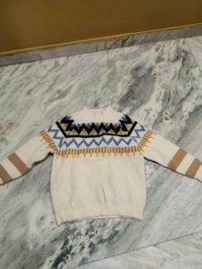 Patterned Mock Neck Sweater