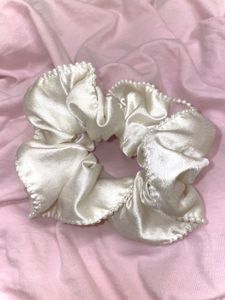 Elegant Pearl &amp; Satin Scrunchie
