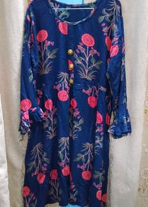 Beautiful Blue Floral Print Kurta