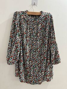 Marks and Spencer Floral Print Button-Up Tunic.