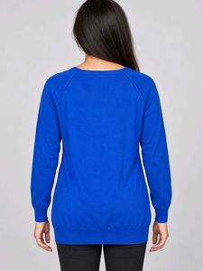 Vibrant Blue Button-Up Cardigan