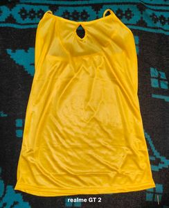 Satin Cami Nightdress - Yellow &amp; Pink