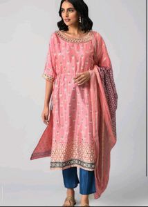 Aurelia Pink Floral  Kaftan Kurta with Pant..