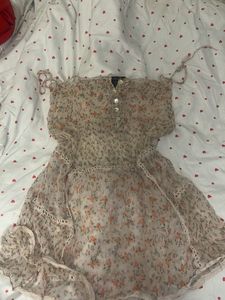 Sheer Floral Mini Dress
