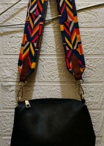 Sling Bag with Colourful Strap