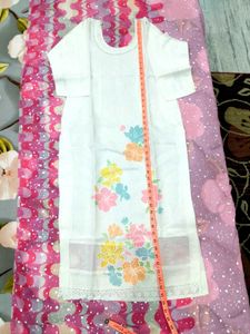 branded White suit dupatta and pant set
