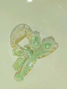 Cute green Tulip Hair Claw Clip