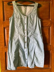 Light Wash Denim Button-Up Dress