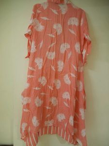 Elegant Peach Floral Kurta Set