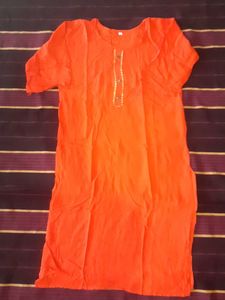 Vibrant Orange Kurta