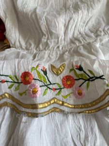 Boho embroidered White tube dress/tunic