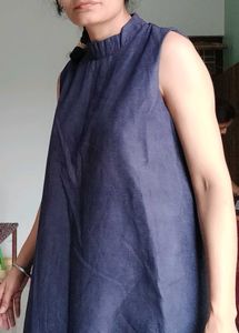 Chic Navy Blue Sleeveless Dress
