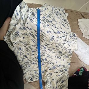 Abstract Print Oversized Shirt
