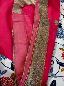 Vibrant Pink Saree with Embellished Border