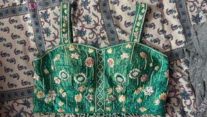 Emerald Green Embroidered Blouse