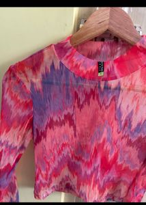 Vibrant Tie-Dye Mesh Top