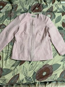 Pink Tweed Blazer Jacket