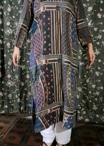 Patchwork Print Tunic Dress