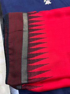 Red Checkered Saree Blouse