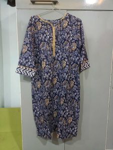 Stylish Blue Printed Kurta Set