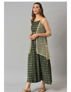Elegant Striped &amp; Checked Dress
