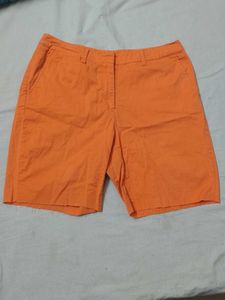 Orange Cotton Shorts