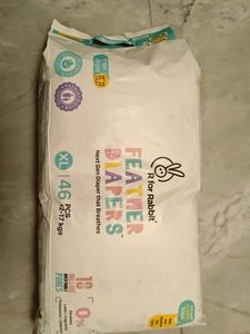 R for Rabbit Feather Diapers XL - 46 pcs