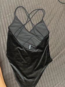 H&amp;M Velvet Cami backless Bodysuit