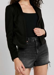 Black Open Front Cardigan