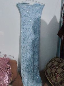 Stunning Light Blue Sequin Gown