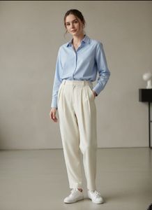 High-Waist Korean Trousers with Wide Baggy Fit