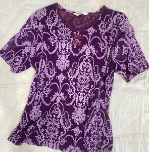 Purple Brocade Pattern Top