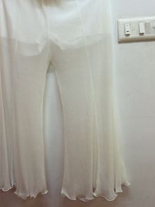 White Flowy Palazzo Pants